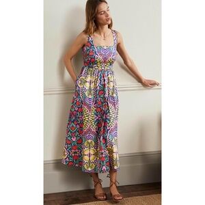 Boden Violet Square Neck Midi Dress 2022 Size 12R